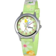 Disney Kid's Tinker Bell Stainless Steel Time Teacher Watch -Print