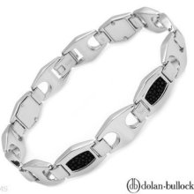 Dolan Bullock 925 Sterling Silver Stingray Leather Mens Bracelet -