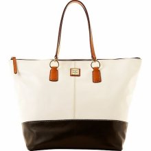 Dooney & Bourke Lambskin O-ring Shopper, White/black