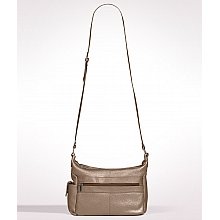 dressbarn Genuine Leather Zip Crossbody Bag