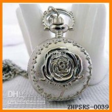 Drop Shipping 12pcs/lot Unique Baigang Color Roses Pocket Watch Pend