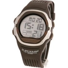 Dunlop DUN-35G06 - Dunlop Men Digital Chronograph Watch, Grey Dial Details And Rubber Band.