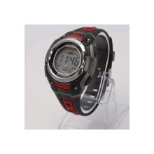 Elegant Men Silicone Digital Display LED Electronic Sport Wrist Watch Black