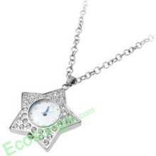 Elegant Necklace Star Crystal Pendant Quartz Watches