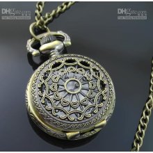 Fashion Antique Style Vintage Small Spider Web Pocket Watch Necklace