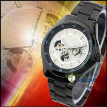 Fashion Automatic Black Dial Rubber Sport Navy Men Mechanical Wrist Watch 2013