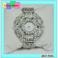 Fashion Bling Crystal Rhinestone Steel Quartz Watches With Japan Mov