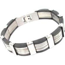 Fashion Fine Men's Stainless Steel Cable/carbon Fiber Bracelet Gift