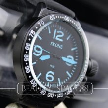 Fashion Hand Stylish Clock Hours Dial Black Rubber Unisex Wrist Watch B007bl