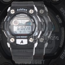 Fashion Led Back Light Digital Sports Quartz Rubber Wrist Watch Stopwatch 3165