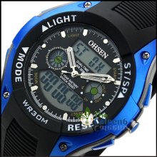 Fashion Sport Ohsen Multifonction Date Quartz Man Funny Wrist Watch 4 Colo