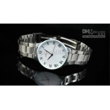 Fashion Style Quartz Sinobi Roman Number Men's Watch Stainless Steel