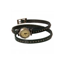 Fashion Women Ladies Retro Roman Numerals Leather Band Quartz Bracelet Wrist Watch Dark Green