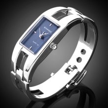 Fashion Women Lady Square Dial Bracelet Quartz Wrist Watch + Gift Box