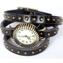 Fashion Women Wrap Around Bracelet Long Leather Wrist Watch Bangle 6 Color You