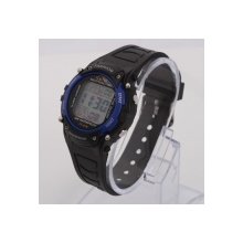 Fashionable Men Waterproof Silicone Digital Display LED Electronic Sport Wrist Watch Blue