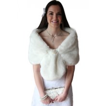 Faux fur wrap bridal stole Ivory