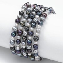 Fortunoff Women's 5 Multi Colored Dyed Grey and Black Freshwater Pearl Bracelets - Fortunoff Jewelry