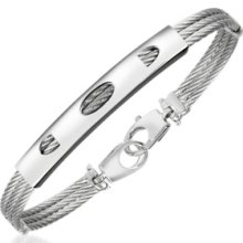 Forzieri Designer Men's Bracelets, DiFulco Line Sterling Silver Plate Three-Strand Bracelet