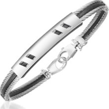 Forzieri Designer Men's Bracelets, DiFulco Line Stainless Steel Bracelet