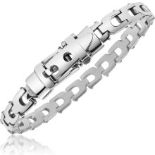 Forzieri - Forzieri Sterling Silver Flat U-Link Belt Buckle Bracelet