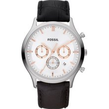 Fossil Anse Leather Chronograph Mens Watch Fs4640