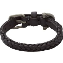 Fossil Leather Braided Bracelet - Black