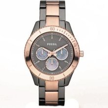 Fossil Stella Smoke And Rose Gold Womens Watch Es3030