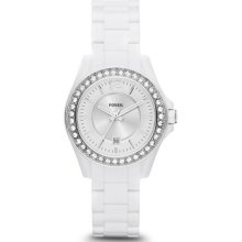 Fossil Women Riley Three Hand Resin Watch - White Es3251