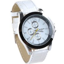 Four-dial Quartz Wrist Watch Synthetic Leather Band