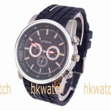 Geneva Sports Casual Silicone Unique Big Dial Quartz Men Boy's Jelly Wrist Watch