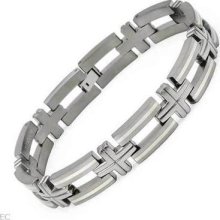 Gentlemenâ€™s Bracelet Made Of 925 Sterling Silver And Titanium