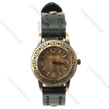 Genuine Leather Band Punk Vintage Unisex Analog Women's Quartz Watch