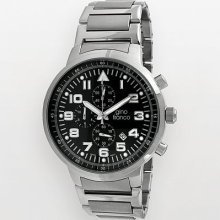 Gino Franco Men's Round Stainless Steel Chronograph Watch