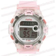 Girl's Women Cold-light Sports Pink Wrist Watch M497i