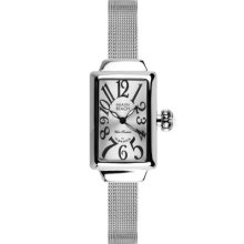 Glam Rock Art Deco Collection Women's Quartz Watch With Silver Dial Analogue Display And Silver Stainless Steel Strap 0.96.3042