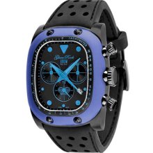 Glam Rock Watches Men's Gulfstream Chronograph Black Dial Blue Ceramic