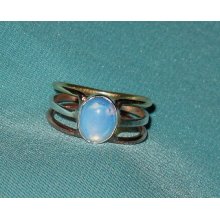 Glistening & Unique Opalite & Multi-Metal Ring (Sz 8) NWOT - Blue - IN Inches