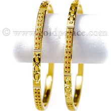 Gold Bangles 22K Size 2-8/16th Inches