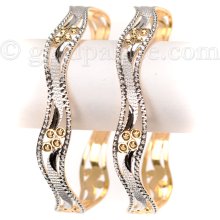 Gold BangleS 22Kt Size 2-6/16th Inches Two Tone