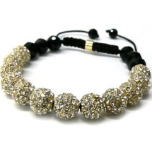 Gold Disco Ball Clear Stone Diamond Cz Disco Ball Bracelet