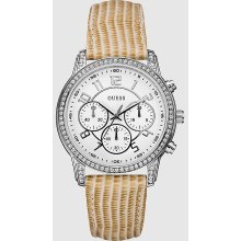 Guess Crystal Leather Chronograph Ladies Watch U13602L2