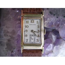 Hamilton Gilman Vintage 14k Gold Deco Wrist Watch