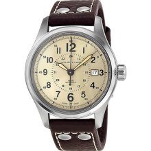 Hamilton Khaki Field Automatic Old Paper Dial Brown Leather Mens Watch H70595523