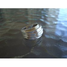 Heavy MODERNIST STERLING SILVER Ring Size 7.25