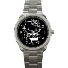 Hello Kitty Sport Metal Watch IwB558 - Stainless Steel - Gray - cartoon