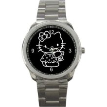 Hello Kitty Sport Metal Watch IwB566 - Metal - Gray - cartoon