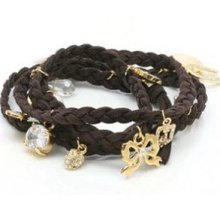 Hemp Heart Shell Leather Weave Braided Bracelet Wristband Charms Women Hot Sale