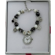 Henley Ladies Marbelled Bead And Crystal Charm Bracelet Watch H07174.3