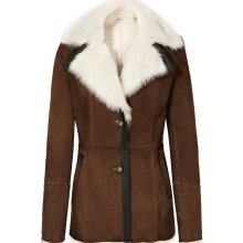 Henry - Womens Sheepskin Peacoat in Tobacco